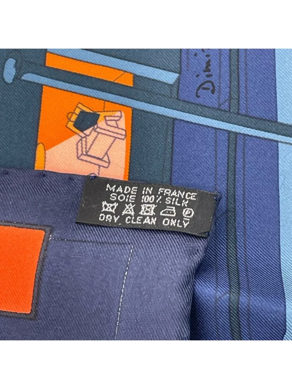 Hermes Carre 90 Scarf Space Shopping at Faubourg Blue - Picture 7 of 7